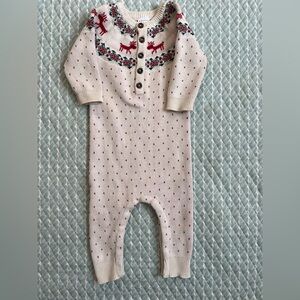 Hanna Andersson One Piece Christmas Sweater Holiday Outfit 18-24 Months